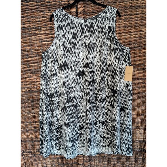 NWT Halogen Ikat Print Tank Dress Womens 3X Flowy Lightweight Office Work Party - Picture 1 of 7